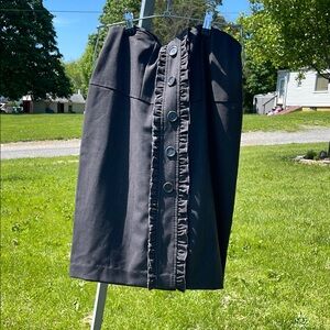 Elegant Black Button-Front Skirt